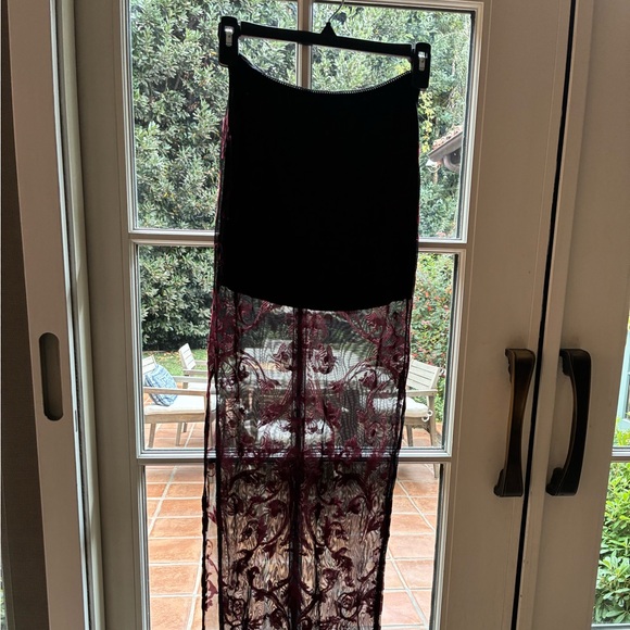 Dolls Kill Black & Burgundy Vampire Maxi Skirt Costume - Picture 7 of 10